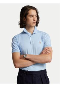 Polo Ralph Lauren Polo 710713130005 Niebieski Slim Fit. Typ kołnierza: polo. Kolor: niebieski. Materiał: bawełna #1