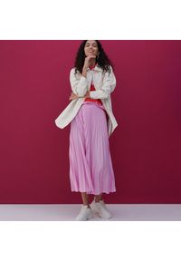 Reserved - Plisowana spódnica midi - Różowy. Kolor: różowy #1