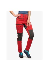 Haglöfs - Spodnie trekkingowe damskie Haglofs Mid Slim Pant. Kolor: czerwony. Sport: turystyka piesza
