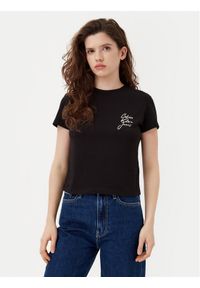 Calvin Klein Jeans T-Shirt Script Institutional J20J224984 Czarny Slim Fit. Kolor: czarny. Materiał: bawełna