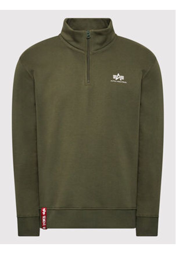 Alpha Industries Bluza Half Zip 108308 Zielony Regular Fit. Kolor: zielony. Materiał: bawełna