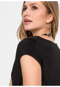 bonprix - Bluzka kaskadowa z mieszanki wiskozy. Typ kołnierza: dekolt woda. Kolor: czarny. Materiał: wiskoza #3