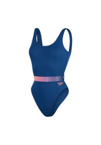 Strój kąpielowy damski Speedo Belted Deep. Kolor: niebieski, różowy, wielokolorowy #1