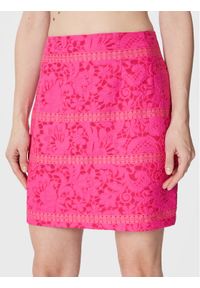 NAF NAF Spódnica mini Cybele THNJ81A Różowy Regular Fit. Kolor: różowy. Materiał: wiskoza #1