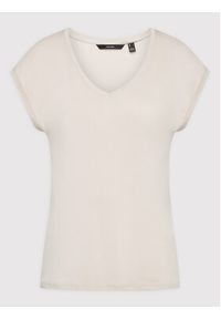 Vero Moda T-Shirt Filli 10247666 Beżowy Regular Fit. Kolor: beżowy. Materiał: syntetyk