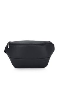 Wittchen - Męska torebka nerka minimalistyczna czarna. Kolor: czarny. Materiał: skóra ekologiczna