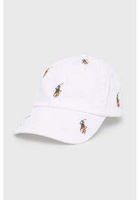 Polo Ralph Lauren czapka bawełniana 710865201001 kolor biały z aplikacją. Kolor: biały. Materiał: bawełna. Wzór: aplikacja #1