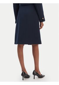 TOMMY HILFIGER - Tommy Hilfiger Spódnica trapezowa WW0WW49474 Granatowy Regular Fit. Kolor: niebieski. Materiał: wełna #5