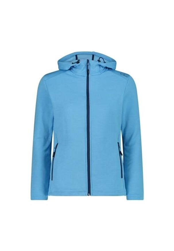 Polar z kapturem dla kobiet CMP. Typ kołnierza: kaptur. Kolor: niebieski. Materiał: polar. Sport: turystyka piesza