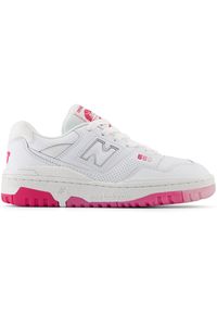 Buty dziecięce New Balance GSB550KP – białe. Kolor: biały. Materiał: skóra. Szerokość cholewki: normalna #1