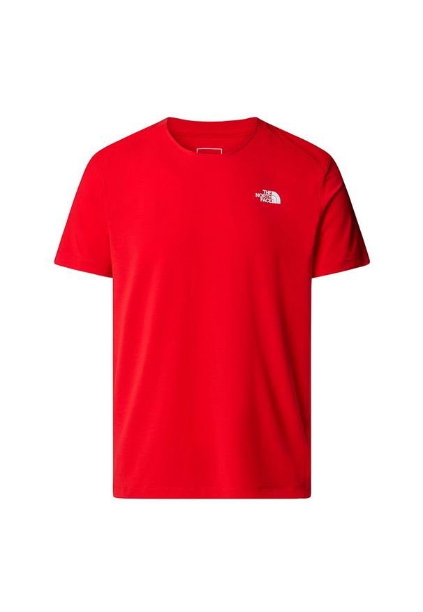 Koszulka męska The North Face Lightning Alpine 0A87H7HCL1 - czerwona. Kolor: czerwony. Materiał: materiał, poliester, elastan. Długość rękawa: krótki rękaw. Długość: krótkie