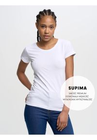 Big-Star - Koszulka damska z bawełny supima Supiclassica 101. Kolor: biały. Materiał: bawełna. Styl: klasyczny