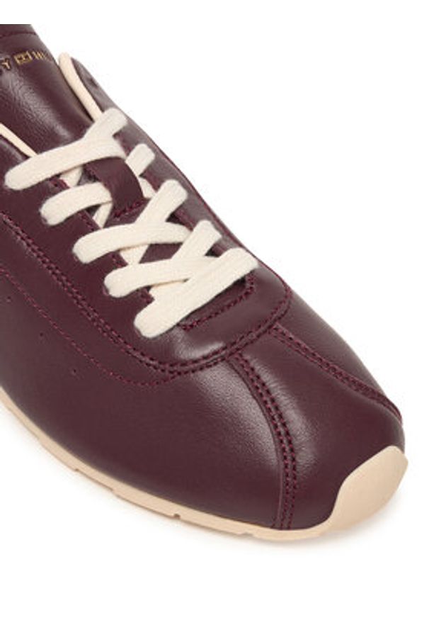TOMMY HILFIGER - Tommy Hilfiger Sneakersy Th Low Profile Runner FW0FW08951 Bordowy. Kolor: czerwony. Materiał: skóra