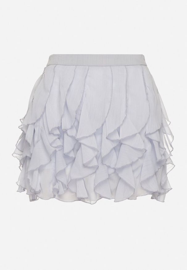 Born2be - Niebieskie Spódnico-Szorty z Falbankami Vikavira. Okazja: na co dzień, na spotkanie biznesowe. Kolor: niebieski. Styl: biznesowy, elegancki, casual
