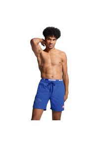 Spodenki Puma Swim Men Utility Mid Shorts 1p Chil, Mężczyźni. Kolor: niebieski. Materiał: poliester