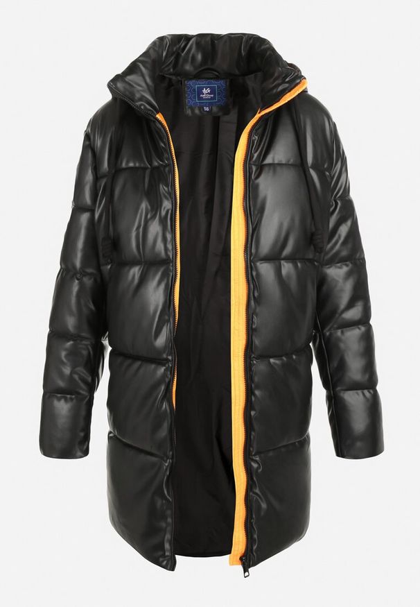 Born2be - Czarno-Pomarańczowa Kurtka Zimowa Pikowana Hirorve. Typ kołnierza: kołnierzyk stójkowy. Kolekcja: plus size. Kolor: czarny. Sezon: zima