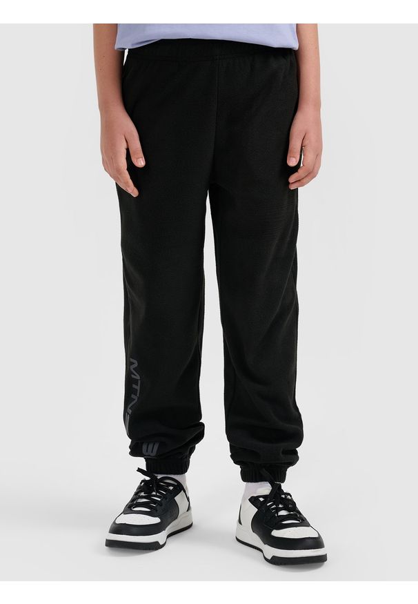 4f - 4F Spodnie polarowe chłopięce - czarne 128 (7-8 lat). Okazja: na co dzień. Kolor: czarny. Materiał: polar. Sezon: lato. Styl: casual