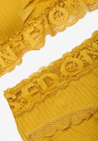 Renee - Żółty 2-częściowy Komplet Bielizny z Koronką Maylani. Kolor: żółty. Materiał: koronka. Wzór: koronka #3