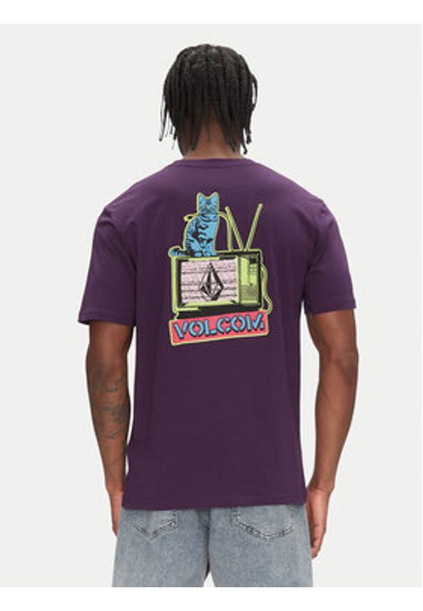 Volcom T-Shirt Catv A3512552 Fioletowy Classic Fit. Kolor: fioletowy. Materiał: bawełna
