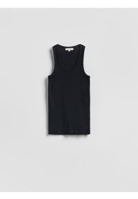 Reserved - Prążkowany top - czarny. Kolor: czarny. Materiał: prążkowany