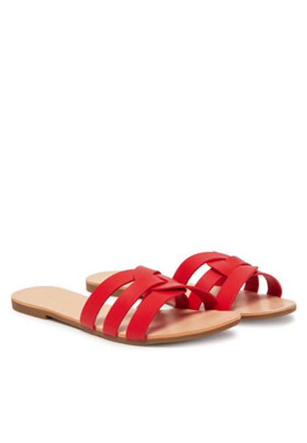 ONLY Shoes Klapki Onlfeli 4 15319426 Czerwony. Kolor: czerwony. Materiał: skóra