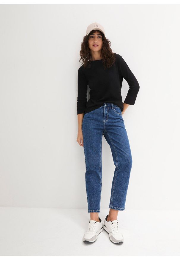 bonprix - Bluzka z długim rękawem z czystej bawełny organicznej. Kolor: czarny. Materiał: bawełna. Długość rękawa: długi rękaw. Długość: długie