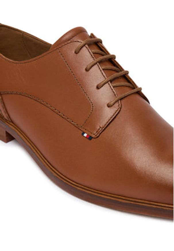 TOMMY HILFIGER - Tommy Hilfiger Półbuty Hilfiger Leather Dress Shoe FM0FM05777 Brązowy. Kolor: brązowy. Materiał: skóra