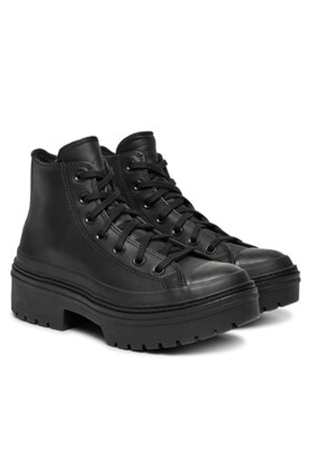 Converse Trzewiki Chuck Taylor All Star Lugged Heel Leather Platform A10369C Czarny. Kolor: czarny. Materiał: skóra. Obcas: na platformie