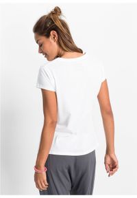 T-shirt z nadrukiem bonprix biały z nadrukiem. Kolor: biały. Wzór: nadruk #6