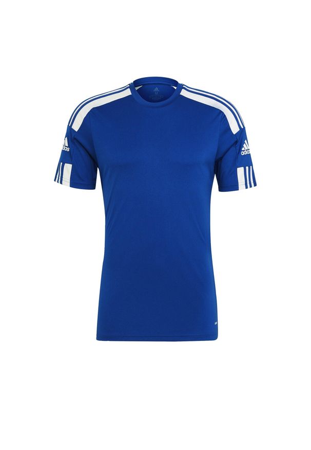 Adidas - Koszulka treningowa męska adidas Squadra 21 Jersey Short Sleeve. Kolor: biały, wielokolorowy, niebieski. Materiał: jersey. Sport: piłka nożna