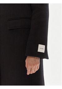 Calvin Klein Płaszcz wełniany LV044D558G Czarny Slim Fit. Kolor: czarny. Materiał: wełna #4