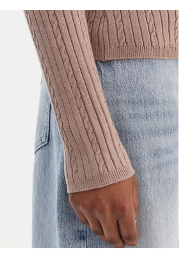 Guess Sweter W6RR07 Z2YK2 Beżowy Regular Fit. Kolor: beżowy. Materiał: wiskoza