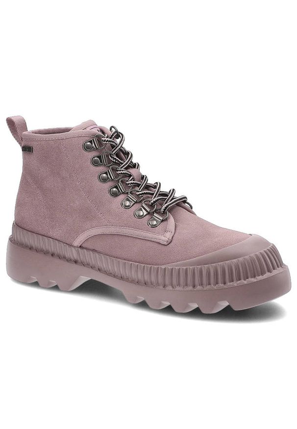 Big-Star - Fioletowe Botki Big Star Damskie Wygodne Buty. Okazja: na co dzień. Kolor: fioletowy. Materiał: zamsz. Szerokość cholewki: normalna. Styl: casual