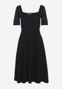 Born2be - Czarna Sukienka z Bufiastymi Rękawami Nerilune. Kolor: czarny. Styl: klasyczny, elegancki #6