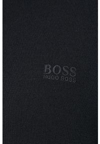 BOSS - Boss - Sweter wełniany. Okazja: na co dzień. Kolor: czarny. Materiał: wełna. Długość rękawa: długi rękaw. Długość: krótkie. Styl: casual #3