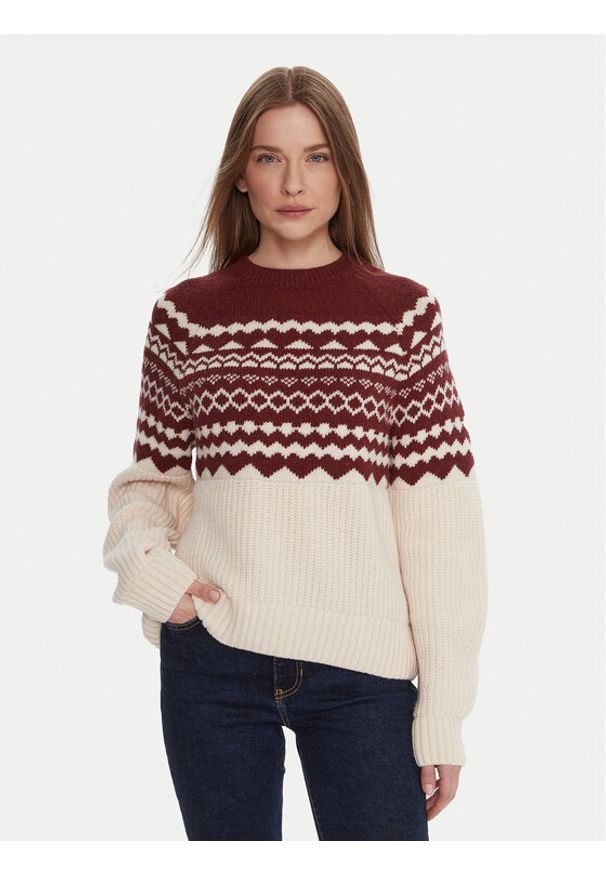Barbour Sweter LKN1684MI11 Écru Regular Fit. Materiał: wełna