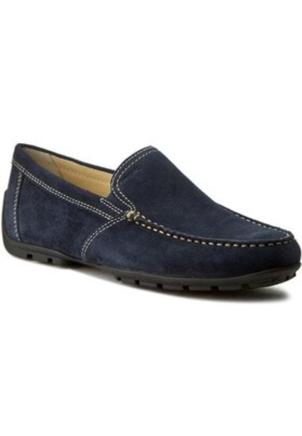 Geox Mokasyny U Monet V U1144V 00022 C4000 Granatowy. Kolor: niebieski. Materiał: skóra, zamsz