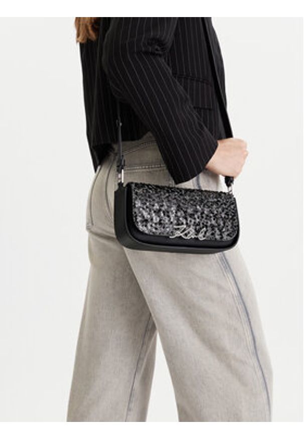 Karl Lagerfeld - KARL LAGERFELD Torebka A4W30040 Czarny. Kolor: czarny. Materiał: skórzane