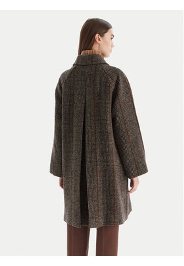 Weekend Max Mara Płaszcz wełniany Pitone 2525016112 Brązowy Regular Fit. Kolor: brązowy. Materiał: wełna