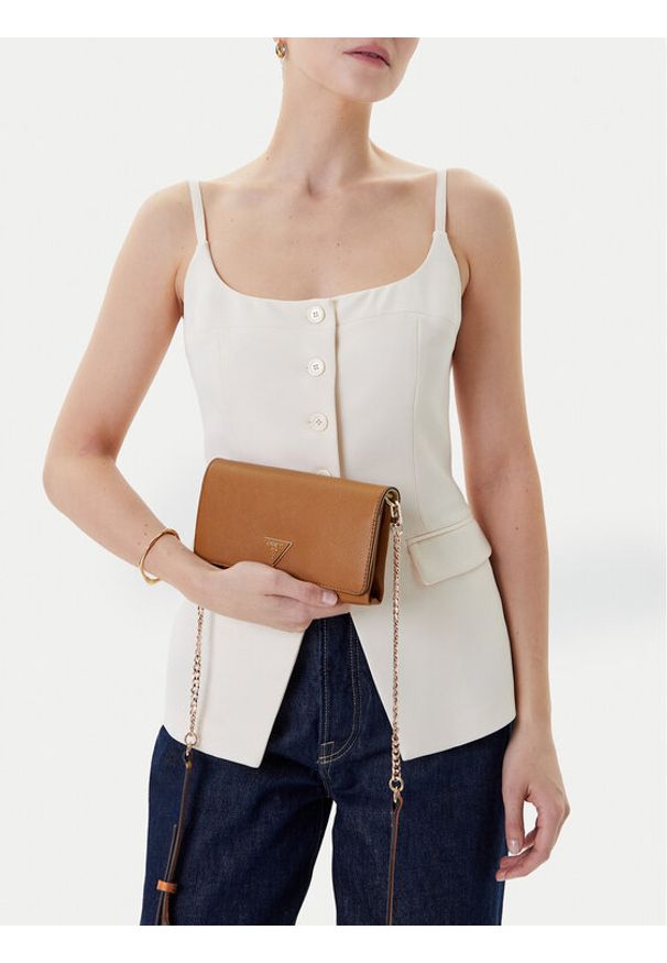 Guess Torebka Noelle II Mini HWZG96 72750 Brązowy. Kolor: brązowy. Materiał: skórzane