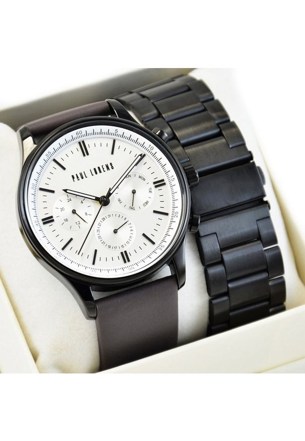 Zegarek Paul Lorens Zegarek męski FABER-3B1-2 z dwoma paskami