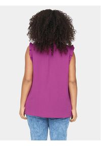 ONLY Carmakoma Top 15284993 Fioletowy Regular Fit. Kolor: fioletowy. Materiał: syntetyk