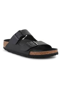 Klapki Birkenstock Arizona Triples W 1019069 czarne. Kolor: czarny. Materiał: syntetyk, materiał. Wzór: paski