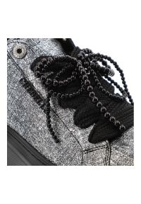CheBello - Sneakersy damskie Chebello, skórzane na grubej podeszwie z ozdobą sznurowane z okrągłym noskiem, czarno-srebrne, 4658-531-000-PSK-S332. Nosek buta: okrągły. Zapięcie: sznurówki. Kolor: czarny. Materiał: skóra. Szerokość cholewki: normalna. Wzór: aplikacja. Obcas: na platformie. Styl: elegancki, sportowy #6