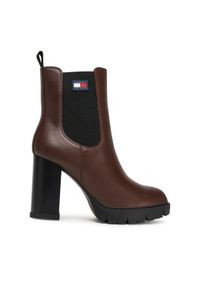 Tommy Jeans Botki Tjw EN0EN02831 Brązowy. Kolor: brązowy. Materiał: skóra