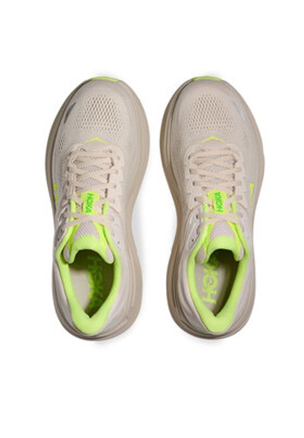 HOKA - Hoka Buty do biegania Bondi 9 1162011 Beżowy. Kolor: beżowy. Materiał: materiał
