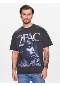 Primitive T-Shirt 2Pac P14385 Szary Regular Fit. Kolor: szary. Materiał: bawełna