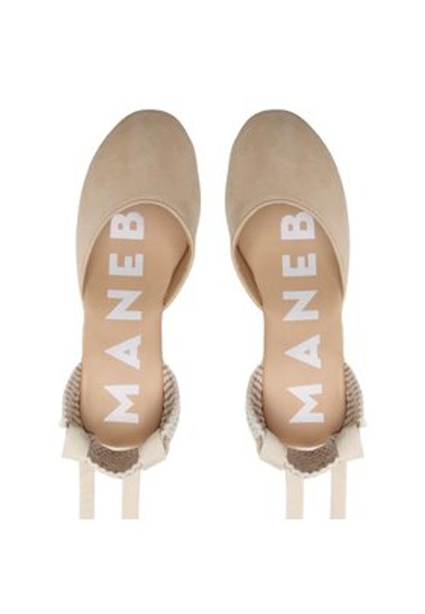 Manebi Espadryle Soft Suede Wedge Espadrilles M 1.1 WV Beżowy. Kolor: beżowy. Materiał: zamsz, skóra