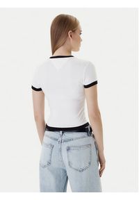 Tommy Jeans T-Shirt Badge DW0DW22575 Écru Slim Fit. Materiał: bawełna #5