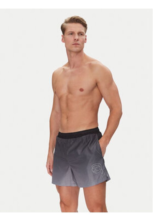Karl Lagerfeld - KARL LAGERFELD Szorty kąpielowe A1M46057 Czarny Regular Fit. Kolor: czarny. Materiał: syntetyk